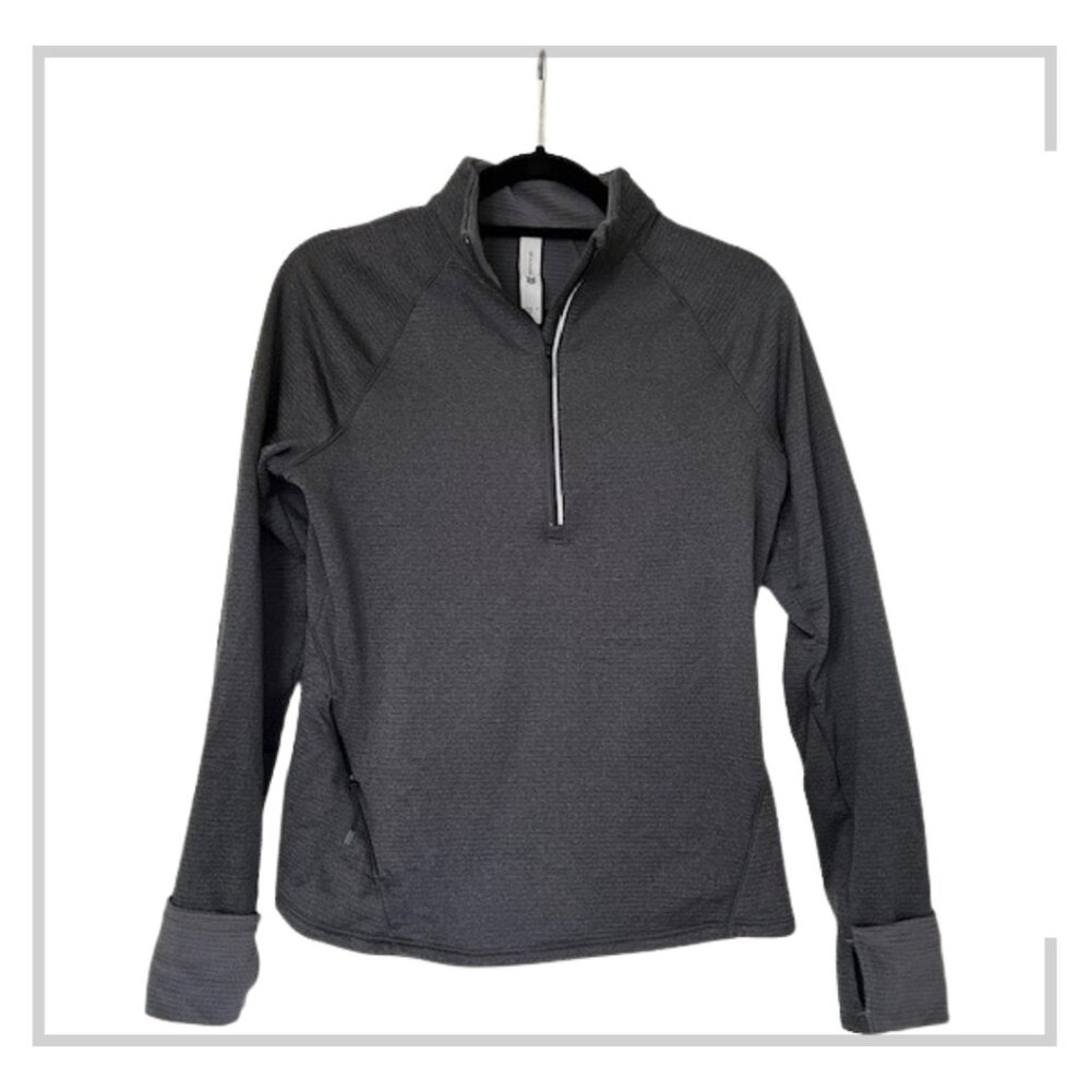 all in motion Women's Grey Quarter Zip Fleece Pullover, Size Medium